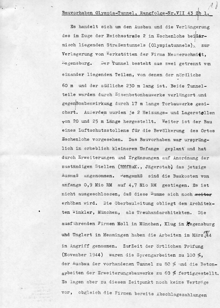 Faksimile des Dokuments "Rechnungshofbericht vom 04.01.1945"